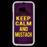 Coque HTC One M8s Keep Calm and Mustach Violet