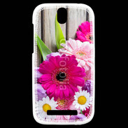 Coque HTC One SV Bouquet de fleur sur bois