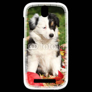 Coque HTC One SV Adorable chiot Border collie