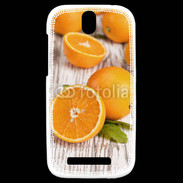 Coque HTC One SV Belles oranges sur fond en bois