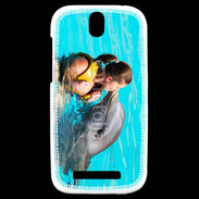 Coque HTC One SV Bisou de dauphin