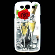 Coque Samsung Galaxy S3 Champagne et rose rouge