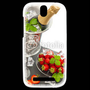 Coque HTC One SV Champagne et fraises