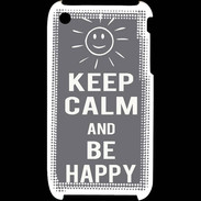 Coque iPhone 3G / 3GS Keep Calm Be Happy Gris