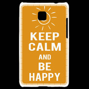 Coque LG Optimus L3 II Keep Calm Be Happy Orange