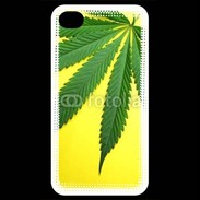 Coque iPhone 4 / iPhone 4S Feuille de cannabis sur fond jaune