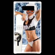 Coque LG Optimus L7 Charme et snowboard