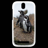 Coque HTC One SV 2 pingouins