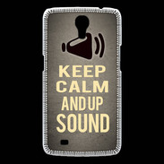 Coque Samsung Galaxy Mega Keep Calm and Up Sound Gris