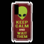 Coque Samsung Player One Keep Calm and Wait Alien Rouge