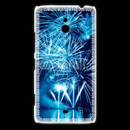 Coque Nokia Lumia 1320 Feu d'artifice en noir et bleu