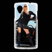 Coque LG Nexus 5 Femme blonde sexy voiture noire