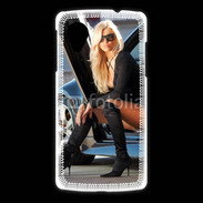 Coque LG Nexus 5 Femme blonde sexy voiture noire 5