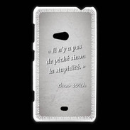 Coque Nokia Lumia 625 Pêché stupidité Gris Citation Oscar Wilde