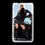 Coque Nokia Lumia 620 Femme blonde sexy voiture noire