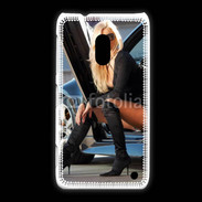 Coque Nokia Lumia 620 Femme blonde sexy voiture noire 5