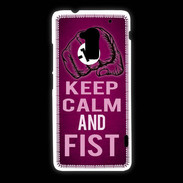 Coque HTC One Max Keep Calm and Fist Rose