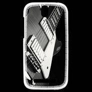 Coque HTC One SV Guitare en noir et blanc