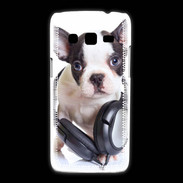 Coque Samsung Galaxy Express2 Bulldog français avec casque de musique