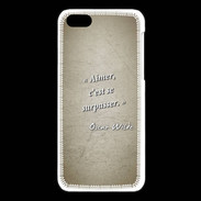 Coque iPhone 5C Aimer Sepia Citation Oscar Wilde