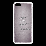 Coque iPhone 5C Aimer Violet Citation Oscar Wilde