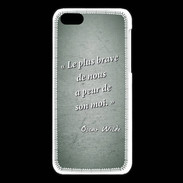 Coque iPhone 5C Brave Vert Citation Oscar Wilde