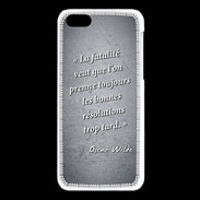 Coque iPhone 5C Fatalité Noir Citation Oscar Wilde