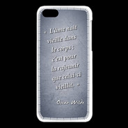 Coque iPhone 5C Ame nait Bleu Citation Oscar Wilde