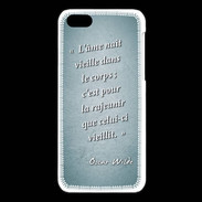 Coque iPhone 5C Ame nait Turquoise Citation Oscar Wilde