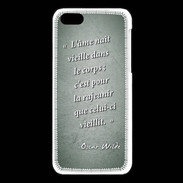 Coque iPhone 5C Ame nait Vert Citation Oscar Wilde