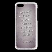 Coque iPhone 5C Ame nait Violet Citation Oscar Wilde