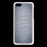 Coque iPhone 5C Ami poignardée Bleu Citation Oscar Wilde