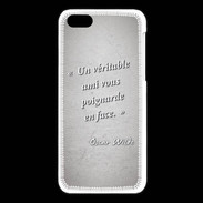 Coque iPhone 5C Ami poignardée Gris Citation Oscar Wilde