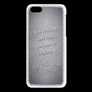 Coque iPhone 5C Ami poignardée Noir Citation Oscar Wilde