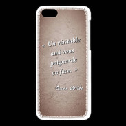 Coque iPhone 5C Ami poignardée Rouge Citation Oscar Wilde