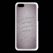 Coque iPhone 5C Ami poignardée Violet Citation Oscar Wilde