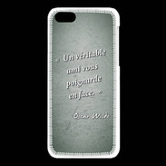 Coque iPhone 5C Ami poignardée Vert Citation Oscar Wilde