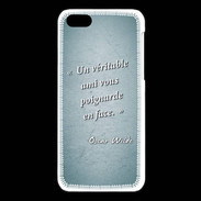 Coque iPhone 5C Ami poignardée Turquoise Citation Oscar Wilde