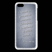Coque iPhone 5C Avis gens Bleu Citation Oscar Wilde