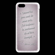 Coque iPhone 5C Avis gens Rose Citation Oscar Wilde