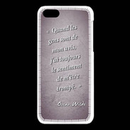 Coque iPhone 5C Avis gens violet Citation Oscar Wilde