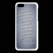 Coque iPhone 5C Bons heureux Bleu Citation Oscar Wilde