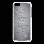 Coque iPhone 5C Bons heureux Noir Citation Oscar Wilde