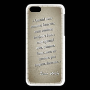 Coque iPhone 5C Bons heureux Sepia Citation Oscar Wilde
