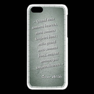 Coque iPhone 5C Bons heureux Vert Citation Oscar Wilde