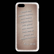 Coque iPhone 5C Bons heureux Rouge Citation Oscar Wilde