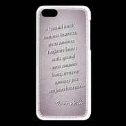 Coque iPhone 5C Bons heureux Rose Citation Oscar Wilde