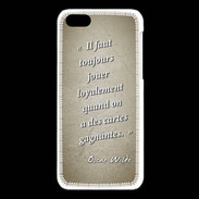 Coque iPhone 5C Cartes gagnantes Sepia Citation Oscar Wilde