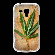 Coque Samsung Galaxy Trend Feuille de cannabis sur toile beige
