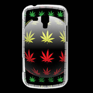 Coque Samsung Galaxy Trend Effet cannabis sur fond noir